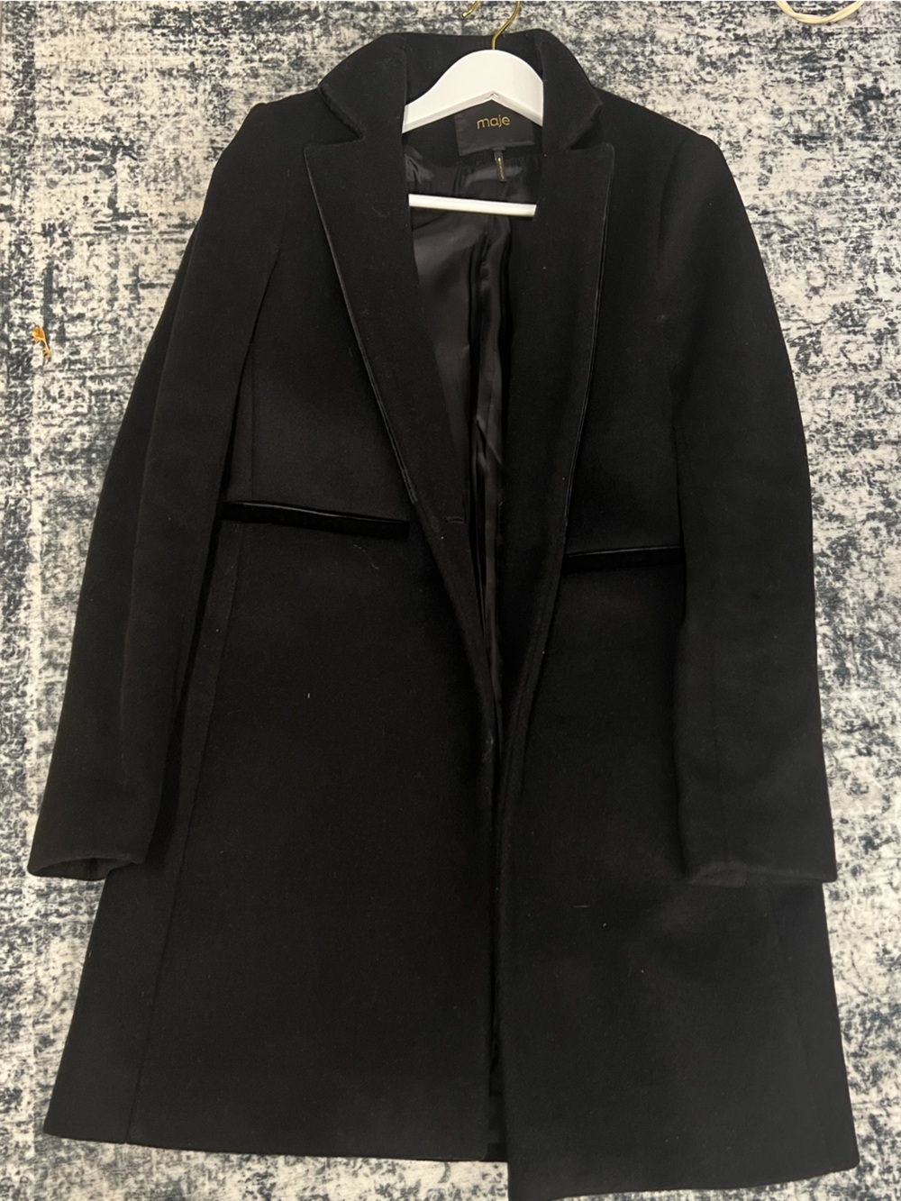 Maje Black women’s Coat - Sleek Wool Blend